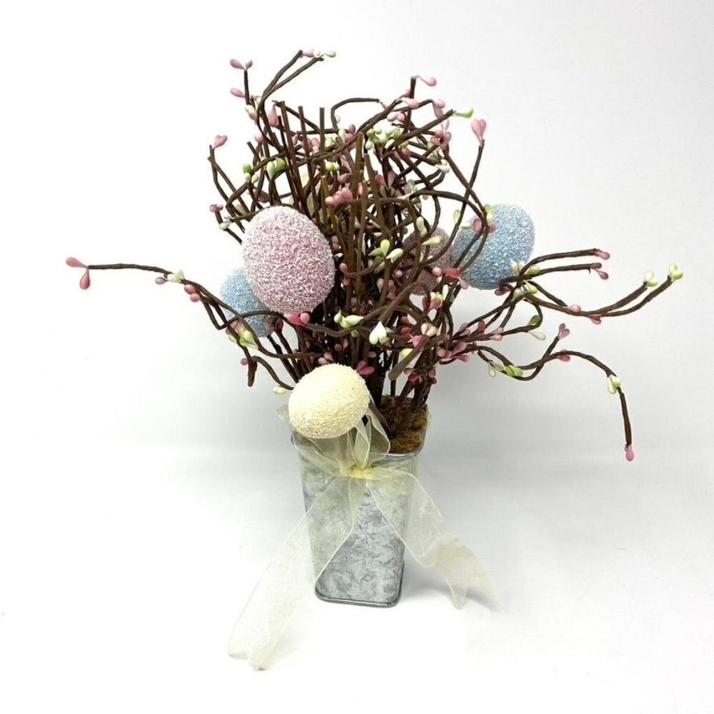Target Easter Frosted Egg Bouquet Farmhouse Tin Vase Decor